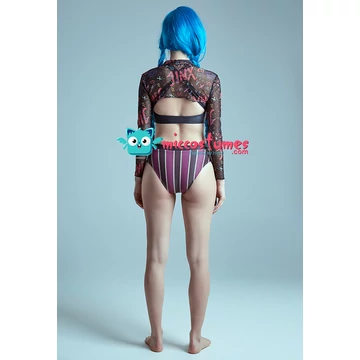 League of Legends - Jinx-inspirálta bikini cosplay - szépséghibás