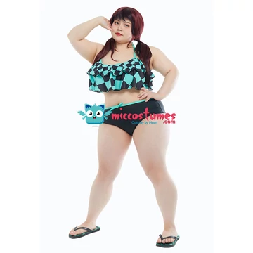 Demon Slayer - Tanjiro Kamado-inspirálta bikini cosplay