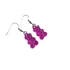 Gumimaci fülbevaló, fényes, magenta