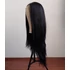 Lace front - Fekete hosszú frufru nélküli cosplay paróka