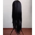 Lace front - Fekete hosszú frufru nélküli cosplay paróka
