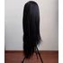 Lace front - Fekete hosszú frufru nélküli cosplay paróka