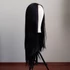 Lace front - Fekete hosszú frufru nélküli cosplay paróka
