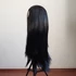 Fekete hosszú frufru nélküli cosplay paróka