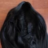 Fekete hosszú frufru nélküli cosplay paróka